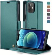 Resim Cloud011 iPhone Uyumlu 12 Mini Yeşil Rfıd Deri Kılıf Kartlık Manyetik Ayaklı Fiyat 