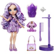 Resim Nessiworld Rainbow High Violet Parlak Slime ve Evcil Hayvan Serisi Bebeği 