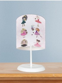 Resim Mekta Home Bebek Ve Çocuk Odası Prenses Kızlar Ve Seksek Desenli Motifli Abajur 