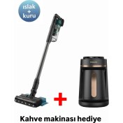 Resim Philips XC6557/01 Şarjlı Dik Süpürge HDA150/61 Gümüş Türk Kahve Makinesi Hediyeli 