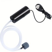 Resim 1 adet Taşınabilir Akvaryum Hava Pompası - USB Güçlü Mini Oksijen Pompası, Sessiz Çalışma, Kompakt Tasarım, Ev Akvaryumları ve Balıkçılık İçin, Beyaz ve Siyah, Akvaryum Pompası, Balıkçılık Aksesuarı, Şık Silindirik Tasarım, Dayanıklı Plastik Yapı 