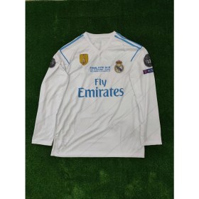 Resim 2018 Kiev Şampiyonlar Ligi Finali Cristiano Ronaldo Beyaz Renk Uzun Kol R.madrid Nostalji Forma 