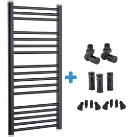 Resim TOPRAK HAVLUPAN 50/100cm 14 Borulu Siyah Havlupan +2 Ader Vana +2 Boru Gizleme Aparatı + Montaj Seti 