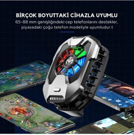 Resim Coofbe 6000 Rpm Turbo Fan Rgb Işıklı Ultra Hafif Telefon Soğutucu Radyatör Tüm Telefonlara Uyumlu 