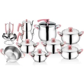 Resim Gülistan Klasik 21 Parça Çeyiz Seti Pembe 