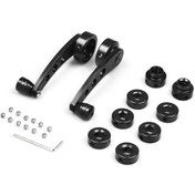 Resim Araba Modifiye Edilmiş Manuel Alüminyum Alaşımlı Pencere Kaldırma Krank Kolu El Krank Kolu Rocker Siyah 1317 