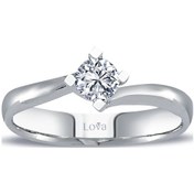 Resim Lova H Renk 0,30 Karat Pırlanta Tektaş Yüzük - HRD Sertifikalı 