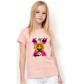 Resim Panios Kids X Rules Baskılı Kız Çocuk Kısa Kollu T-shirt Somon 