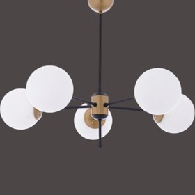 Resim Step Aydınlatma Ava Siyah-eskitme 5kollu.modern Salon Y. Odası O. Odası Avizesi 