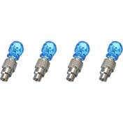 Resim Sanning 4x LED Işık Vana Kapağı Bisiklet Oto Bisiklet Jant Lastik Mavi Için Işık Konuştu (Yurt Dışından) 