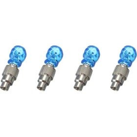Resim Sanning 4x LED Işık Vana Kapağı Bisiklet Oto Bisiklet Jant Lastik Mavi Için Işık Konuştu (Yurt Dışından) 