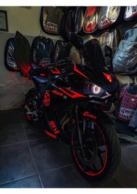 Resim Yamaha R25 Neon Turuncu Sticker Etiket Kaplama 