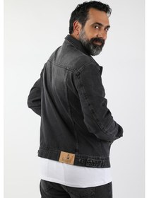Resim Erkek Kot Ceket YıkamaSyh Siyah 