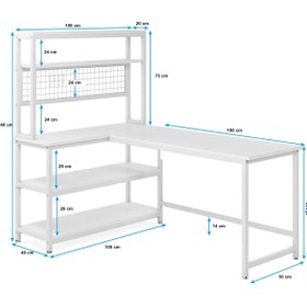 Resim faween 89014 160cm Oyuncu Masası Çalışma Masası Bilgisayar Masası Ders Laptop Beyaz 