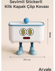 Resim Sevimli Klik Kapak Stickerlı Çöp Kovası 1,8 Litre 