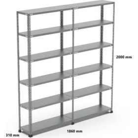 Resim Uzman Grup Raf Sistemleri Uzman Grup Raf Çelik Raf 6 Raflı 2metre 2 Blok 31 x 93 Çelik Raf Depo Rafı 