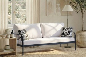 Resim Argimo Sofia Kırlentli Minderli Metal Karyola - 90x190 / Siyah / Antrasit 