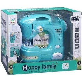 Resim Dikiş Makinesi Çocuklar İçin Pilli Oyuncak Işiklı Sesli Turkuaz Renk 