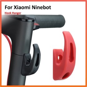Resim 1 adet Xiaomi M365/M365 Pro Elektrikli Scooter Ön Kanca - Kırmızı/Siyah Renkte Dayanıklı ABS Depolama Rafı, Vidalarla, Aksesuarları Asmak İçin İdeal, Scooter Aksesuarları 