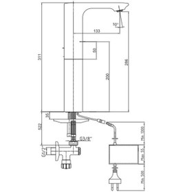 Resim Eca Compact Fotoselli Yüksek Tip Lavabo Bataryası Elektrikli 108108045 Çift Su Girişli 