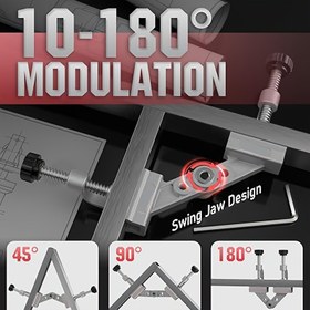 Resim 0-180° Ayarlanabilir Tüp Kelepçesi - Kaynak, Ahşap İşleme, Kendin Yap Projeleri ve Dolap Yapımı için Ağır Hizmet Tipi Sahte Demir Sağlam Köşe Kelepçesi, Montaj Gerektirmez, Ahşap İşleme Kelepçeleri, Sağlam Aracı Tasarımı, Hassas Ayarlama Mekanizmi 