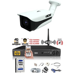 Resim Ids 1 Kameralı 5mp Sony Lensli 1080P Fullhd Güvenlik Kamerası Sistemi - Cepten Izle - 250DIŞ 