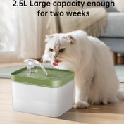 Resim 2.5L Otomatik Kedi Su Çeşmesi, USB Güçlü Pet Su Dağıtıcı, Sessiz ve Kablosuz Çalışma, Değiştirilebilir Filtre ile Kediler için, Pilsiz 