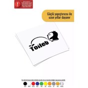 Resim Penguen Tuvalet Sticker Oto Motor Laptop Duvar Folyo Sticker 70 X 35 Cm 