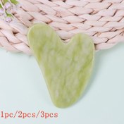 Resim 1 adet / 2 adet / 3 adet Gerçek Xiuyan Taşı Gua Sha Yüz Araçları, Doğal Yeşil Guasha Aracı Yüz ve Vücut Masajı için, Kadınlar için Kendine Bakım Gua Sha Taşı. Kadınlar için Mükemmel Hediye ile Yüz Masajı için Bir Premium Araç 