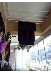 Resim Güneş Asansörlü Çamaşır Askısı- Çamaşırlık 5 Çubuklu 200 CM Gümüş 