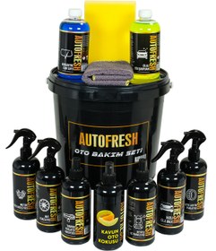 Resim AutoFresh 12'li Efsane Set Araç Araba Yıkama Bakım Seti Fırsat Full Oto Bakım Temizlik Seti Kovalı 