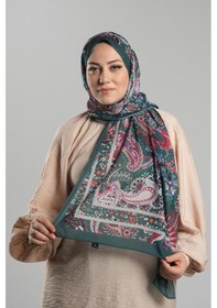Resim Giverny Zümrüt Desenli Şal Kesik Elyaf Dijital Baskılı Pamuksu Etnik 202114 37 Zümrüt 