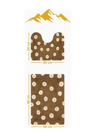 Resim Modern Desenli Dijital Baskı 3 Lü Banyo Paspas Takımı Yıkanabilir Kaymaz Tabanlı Klozet Takımı Klz0012 Renkli 