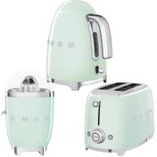 Resim Smeg Pastel Yeşil Kettle-1x2 Ekmek Kızartma Makinesi ve Narenciye Sıkacağı Seti smeg