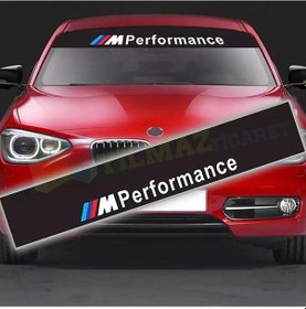 Resim Bmw M Power Performance Ön Arka Cam Güneşlik Oto Sticker 1 Adet 