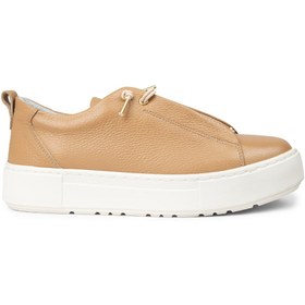Resim Deery Kadın Bej Hakiki Deri Sneaker Ayakkabı 