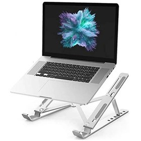 Resim Katlanır Aluminyum Dizüstü Bilgisayar Standı, Gümüş 