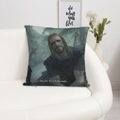 Resim 1 adet Adam Desenli Koltuk Minder Kılıfı, Sevimli Yastık Kılıfı, Dekoratif Yastık Kılıfı, (Minder Dahil Değildir) 45.72x45.72 cm, Halloween, Yılbaşı Hediyesi Olarak 