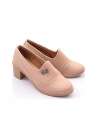 Resim Dgn 23032 Kadin Kurdela Desenli Topuklu Ayakkabi 23032-2537-R0152 Bej 