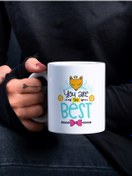 Resim Eylül Design Renkli Lettering Serisi Özel Tasarım Baskılı Kupa Bardak Eğlenceli Kupa Bardak Kahve Bardağı 