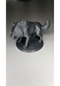 Resim Kurt Heykeli Gri Renk Mini Figür Oyuncak 10cm Balık 