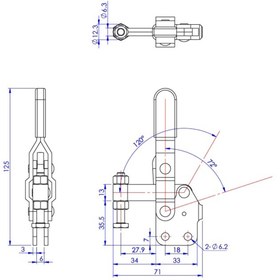 Resim MAMMUD GoodHand GH-12401 Dikey Geçişli Kelepçe Düz Taban | 100 kg Kapasiteli Kelepçe - Ahşap ve Metal İşlem 