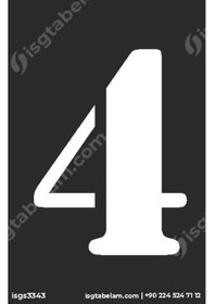 Resim 4 Rakamı Boyama Şablonu (Set2) 