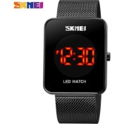 Resim Hanyang Siyah Skmeı Üst Marka Lüks Erkek Izle Paslanmaz Çelik Kayış Spor Saatler Erkek LED Haneli Kol Saatleri Su Geçirmez Saat Reloj Hombre (Yurt Dışından) 