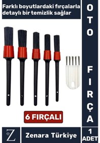 Resim Dayanıklı Oto Araç Klima Koltuk Islak Kuru Kullanım Derin Temizlik Detaylı Temizlik Fırçası 6'lı Set 