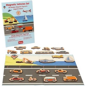 Resim Rossie Ahşap Mıknatıslı Trafik Oyun Seti Mıknatıslı Oyun Alanı 