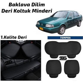 Resim Fiat Tempra 1990-1998 Arası Siyah Deri Oto Koltuk Minderi 