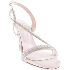 Resim Dgn Mnt-03-23y Kadin Silver Taşli Çapraz Bantli Abiye Ayakkabi MNT-03-1563-R12461 Ten Rengi 