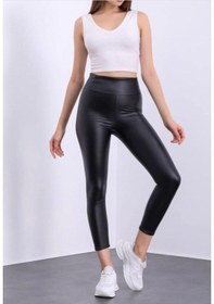 Resim Linacell Clup Deri Bel Toparlayıcı Yüksek Bel Tayt Içi Tüylüsiyahxl Siyah 