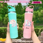 Resim 1 adet, 25oz Özel Unicorn Vakum Bardak, Ad İlkeleri A-Z Desenli UV Baskılı Sevimli Unicorn Tasarımı, Adlı Paslanmaz Çelik Su Şişesi, Pipet ve Taşıma Döngüsü ile, Okula Dönüş, Ev ve Dış Mekanlar için Uygun, Ona Doğum Günü Hediyesi 